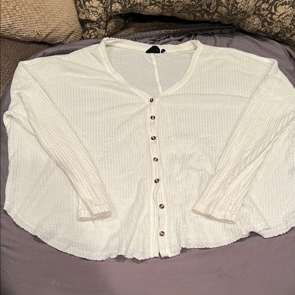 Urban Outfitters Cream Button-Down Shirt
